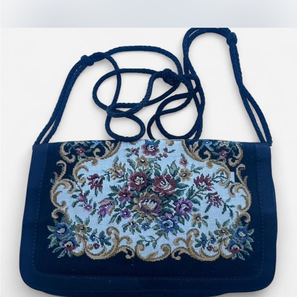 Floral Embroidered Black statement Handbag